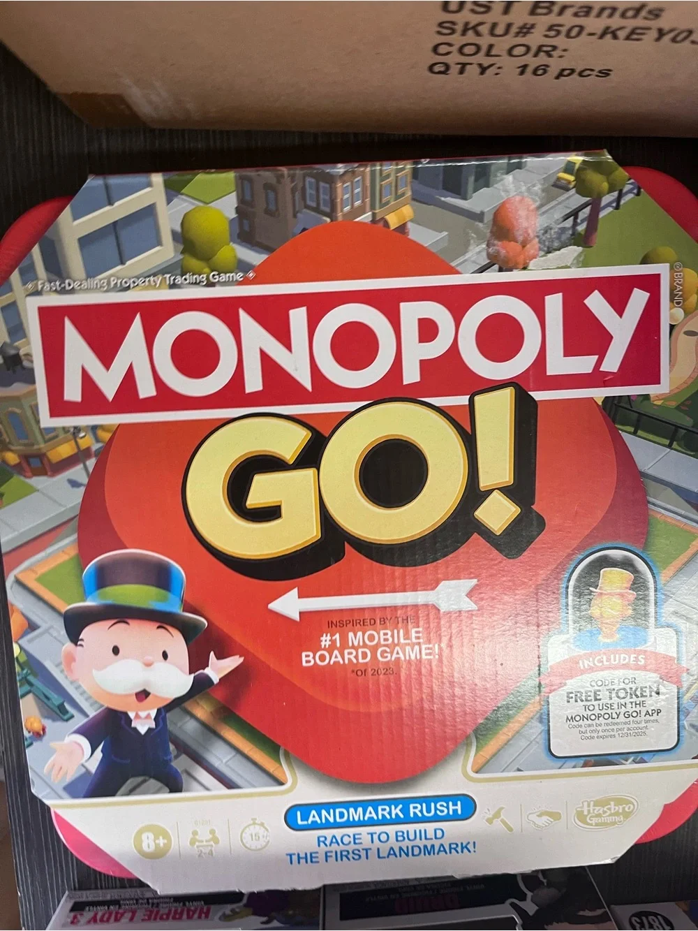 Hasbro Monopoly GO! Landmark Rush Board Game - Red, Yellow, White, Black